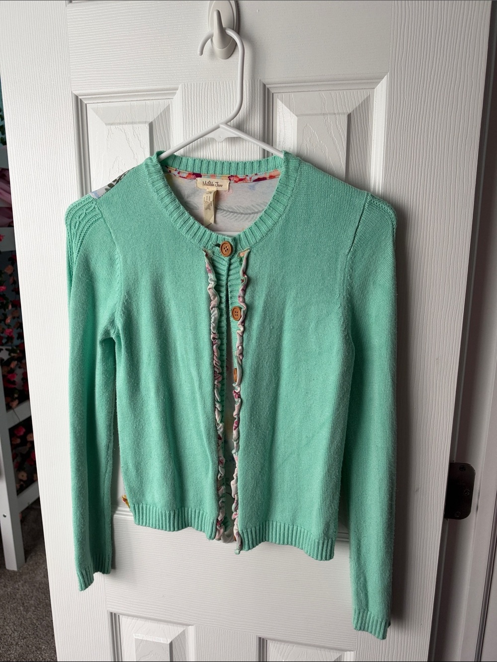 Matilda Jane Mint Green Ruffle-Front Cardigan
